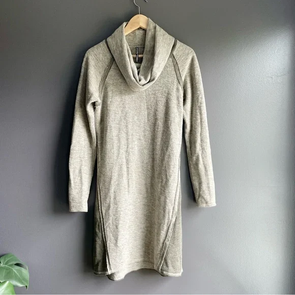 Kuhl Women Cowl Neck Raglan Long Sleeve Sweater Dress in Gray Size Small - Picture 1 of 6